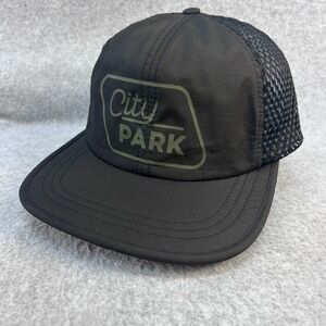 City Park Mens Black Richardson Outdoor Trucker Hat Mesh Back Adjustable OSFM